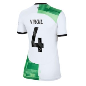 Liverpool Fotballdrakt Dame Virgil van Dijk #4 Bortetrøye 2023-24 Kortermet