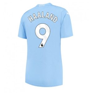 Manchester City Fotballdrakt Dame Erling Haaland #9 Hjemmetrøye 2023-24 Kortermet