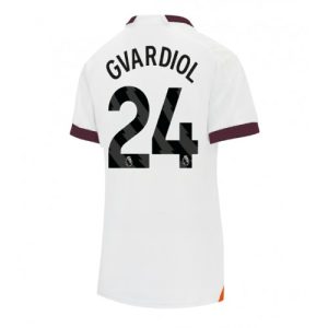 Manchester City Fotballdrakt Dame Josko Gvardiol #24 Bortetrøye 2023-24 Kortermet
