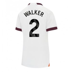 Manchester City Fotballdrakt Dame Kyle Walker #2 Bortetrøye 2023-24 Kortermet