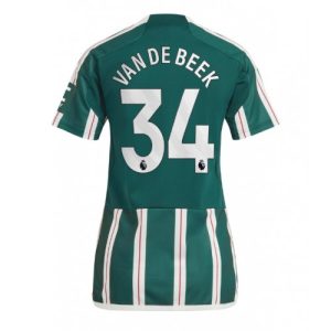 Manchester United Fotballdrakt Dame Donny van de Beek #34 Bortetrøye 2023-24 Kortermet