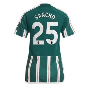 Manchester United Fotballdrakt Dame Jadon Sancho #25 Bortetrøye 2023-24 Kortermet