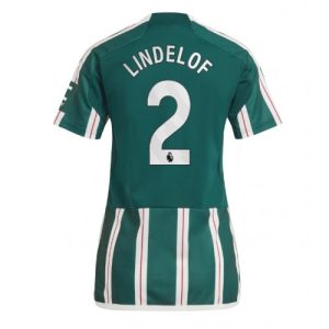 Manchester United Fotballdrakt Dame Victor Lindelof #2 Bortetrøye 2023-24 Kortermet