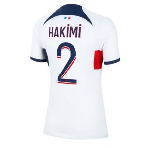 Paris Saint-Germain Fotballdrakt Dame Achraf Hakimi #2 Bortetrøye 2023-24 Kortermet