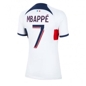 Paris Saint-Germain Fotballdrakt Dame Kylian Mbappe #7 Bortetrøye 2023-24 Kortermet