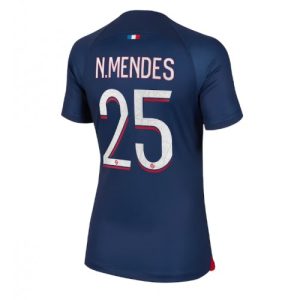 Paris Saint-Germain Fotballdrakt Dame Nuno Mendes #25 Hjemmetrøye 2023-24 Kortermet