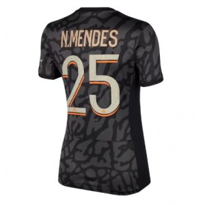Paris Saint-Germain Fotballdrakt Dame Nuno Mendes #25 Tredje Trøye 2023-24 Kortermet