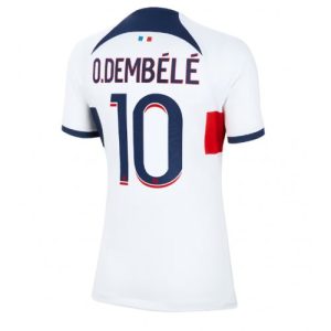 Paris Saint-Germain Fotballdrakt Dame Ousmane Dembele #10 Bortetrøye 2023-24 Kortermet