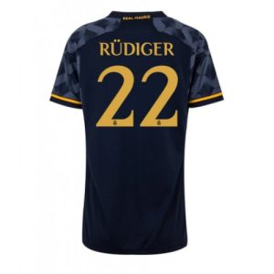 Real Madrid Fotballdrakt Dame Antonio Rudiger #22 Bortetrøye 2023-24 Kortermet