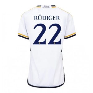 Real Madrid Fotballdrakt Dame Antonio Rudiger #22 Hjemmetrøye 2023-24 Kortermet