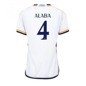 Real Madrid Fotballdrakt Dame David Alaba #4 Hjemmetrøye 2023-24 Kortermet