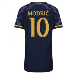 Real Madrid Fotballdrakt Dame Luka Modric #10 Bortetrøye 2023-24 Kortermet