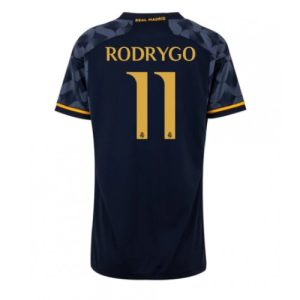 Real Madrid Fotballdrakt Dame Rodrygo Goes #11 Bortetrøye 2023-24 Kortermet