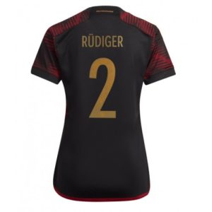 Tyskland Fotballdrakt Dame Antonio Rudiger #2 Bortetrøye FIFA VM 2022 Kortermet