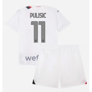 AC Milan Fotballdrakt Christian Pulisic #11 Bortedrakt Barn 2023-24 Kortermet (+ Korte bukser)