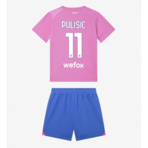 AC Milan Fotballdrakt Christian Pulisic #11 Tredjedrakt Barn 2023-24 Kortermet (+ Korte bukser)