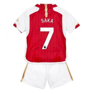 Arsenal Fotballdrakt Barn Bukayo Saka #7 Hjemmedrakt 2023-24 Kortermet (+ Korte bukser)