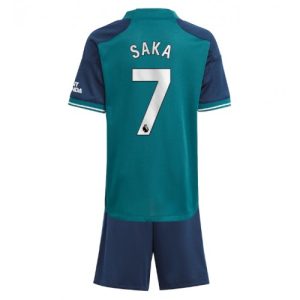 Arsenal Fotballdrakt Barn Bukayo Saka #7 Tredjedrakt 2023-24 Kortermet (+ Korte bukser)