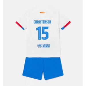 Barcelona Fotballdrakt Andreas Christensen #15 Bortedrakt Barn 2023-24 Kortermet (+ Korte bukser)
