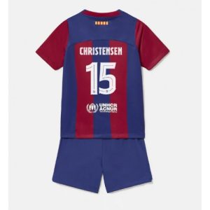 Barcelona Fotballdrakt Andreas Christensen #15 Hjemmedrakt Barn 2023-24 Kortermet (+ Korte bukser)