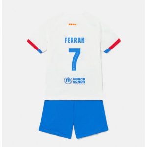 Barcelona Fotballdrakt Ferran Torres #7 Bortedrakt Barn 2023-24 Kortermet (+ Korte bukser)