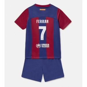 Barcelona Fotballdrakt Ferran Torres #7 Hjemmedrakt Barn 2023-24 Kortermet (+ Korte bukser)