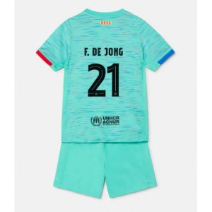 Barcelona Fotballdrakt Frenkie de Jong #21 Tredjedrakt Barn 2023-24 Kortermet (+ Korte bukser)