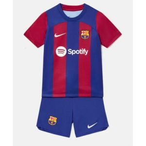 Barcelona Fotballdrakt Hjemmedrakt Barn 2023-24 Kortermet (+ Korte bukser)