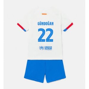 Barcelona Fotballdrakt Ilkay Gundogan #22 Bortedrakt Barn 2023-24 Kortermet (+ Korte bukser)