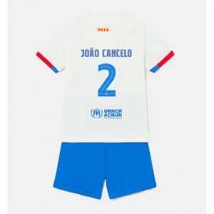 Barcelona Fotballdrakt Joao Cancelo #2 Bortedrakt Barn 2023-24 Kortermet (+ Korte bukser)