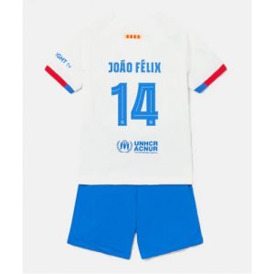 Barcelona Fotballdrakt Joao Felix #14 Bortedrakt Barn 2023-24 Kortermet (+ Korte bukser)