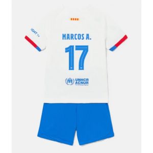 Barcelona Fotballdrakt Marcos Alonso #17 Bortedrakt Barn 2023-24 Kortermet (+ Korte bukser)