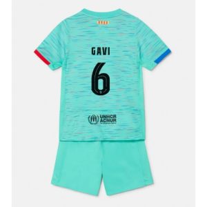 Barcelona Fotballdrakt Paez Gavi #6 Tredjedrakt Barn 2023-24 Kortermet (+ Korte bukser)