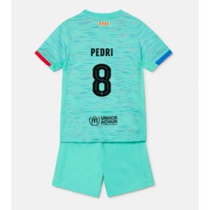 Barcelona Fotballdrakt Pedri Gonzalez #8 Tredjedrakt Barn 2023-24 Kortermet (+ Korte bukser)