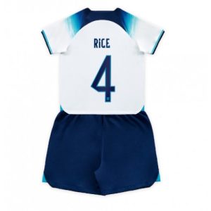 England Fotballdrakt Barn Declan Rice #4 Hjemmedrakt FIFA VM 2022 Kortermet (+ Korte bukser)