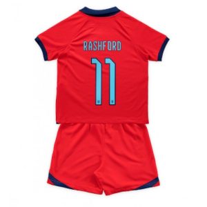 England Fotballdrakt Barn Marcus Rashford #11 Bortedrakt FIFA VM 2022 Kortermet (+ Korte bukser)