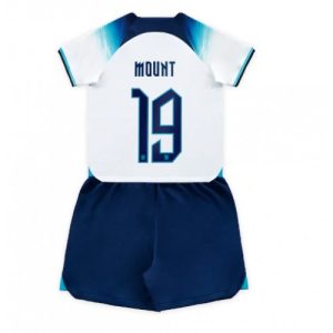 England Fotballdrakt Barn Mason Mount #19 Hjemmedrakt FIFA VM 2022 Kortermet (+ Korte bukser)