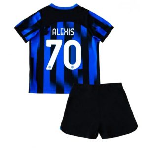 Inter Milan Fotballdrakt Barn Alexis Sanchez #70 Hjemmedrakt 2023-24 Kortermet (+ Korte bukser)