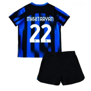 Inter Milan Fotballdrakt Barn Henrikh Mkhitaryan #22 Hjemmedrakt 2023-24 Kortermet (+ Korte bukser)