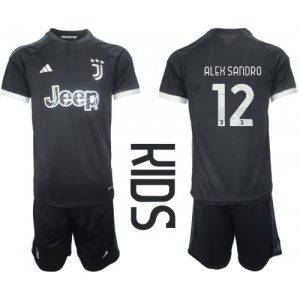 Juventus Fotballdrakt Barn Alex Sandro #12 Tredjedrakt 2023-24 Kortermet (+ Korte bukser)