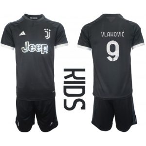 Juventus Fotballdrakt Barn Dusan Vlahovic #9 Tredjedrakt 2023-24 Kortermet (+ Korte bukser)
