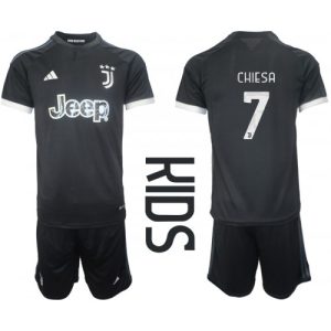 Juventus Fotballdrakt Barn Federico Chiesa #7 Tredjedrakt 2023-24 Kortermet (+ Korte bukser)