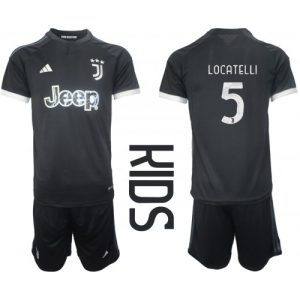 Juventus Fotballdrakt Barn Manuel Locatelli #5 Tredjedrakt 2023-24 Kortermet (+ Korte bukser)