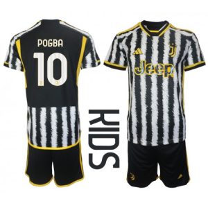 Juventus Fotballdrakt Barn Paul Pogba #10 Hjemmedrakt 2023-24 Kortermet (+ Korte bukser)