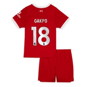 Liverpool Fotballdrakt Barn Cody Gakpo #18 Hjemmedrakt 2023-24 Kortermet (+ Korte bukser)