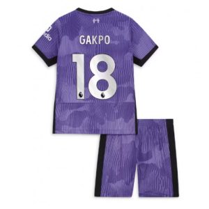Liverpool Fotballdrakt Barn Cody Gakpo #18 Tredjedrakt 2023-24 Kortermet (+ Korte bukser)