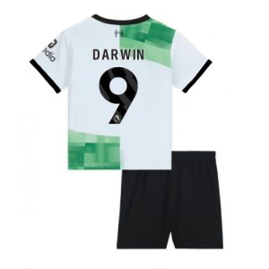 Liverpool Fotballdrakt Barn Darwin Nunez #9 Bortedrakt 2023-24 Kortermet (+ Korte bukser)