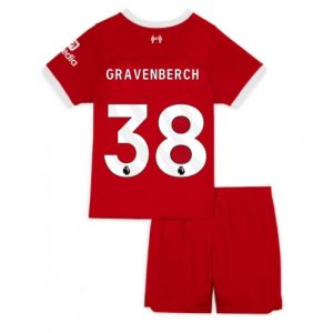 Liverpool Fotballdrakt Barn Ryan Gravenberch #38 Hjemmedrakt 2023-24 Kortermet (+ Korte bukser)