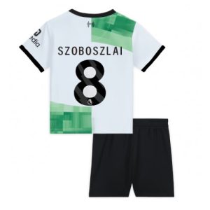 Liverpool Fotballdrakt Barn Szoboszlai Dominik #8 Bortedrakt 2023-24 Kortermet (+ Korte bukser)