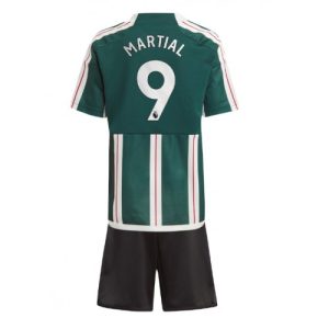 Manchester United Fotballdrakt Barn Anthony Martial #9 Bortedrakt 2023-24 Kortermet (+ Korte bukser)
